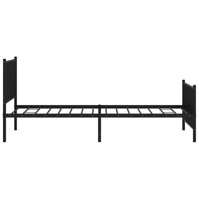 vidaXL Metal Bed Frame without Mattress with Footboard Black 107x203 cm