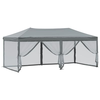 vidaXL Folding Party Tent with Sidewalls Anthracite 3x6 m