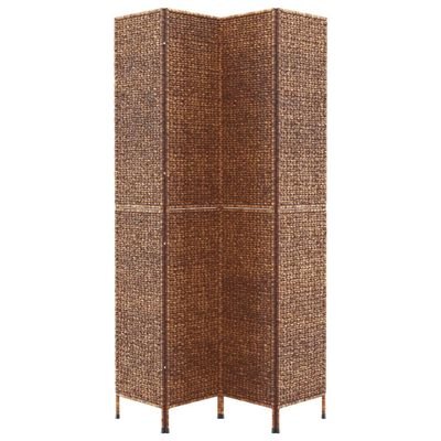 vidaXL Room Divider 4-Panel Brown 163x180 cm Water Hyacinth