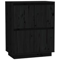 vidaXL Sideboard Black 60x34x75 cm Solid Wood Pine