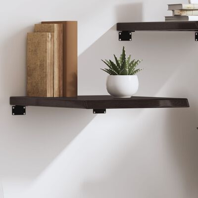 vidaXL Wall Shelf Dark Brown 40x60x(2-4) cm Treated Solid Wood Oak