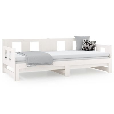 vidaXL Pull-out Day Bed without Mattress White 2x(90x190) cm