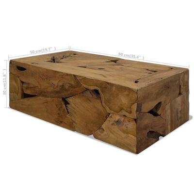 vidaXL Coffee Table 90x50x30 cm Genuine Teak Brown