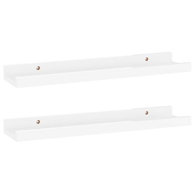 vidaXL Wall Shelves 2 pcs High Gloss White 40x9x3 cm