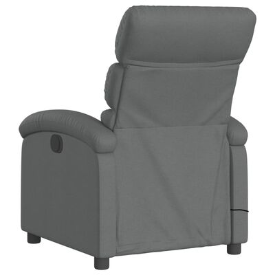 vidaXL Massage Recliner Chair Dark Grey Fabric