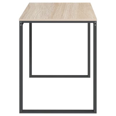 vidaXL Computer Desk Black and Oak 110x60x73 cm Engineered Wood