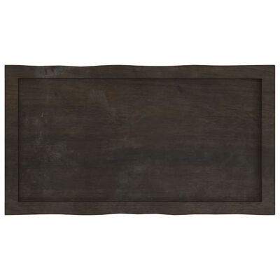 vidaXL Table Top Dark Brown 80x40x(2-4) cm Treated Solid Wood Live Edge