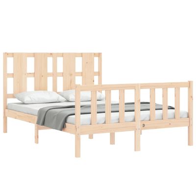 vidaXL Bed Frame without Mattress Double Solid Wood Pine