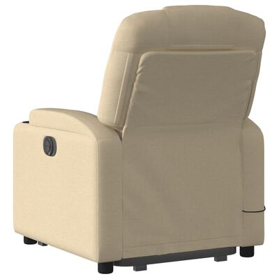 vidaXL Stand up Massage Recliner Chair Cream Fabric