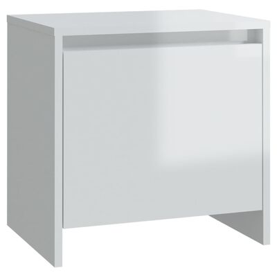 vidaXL Bedside Cabinet High Gloss White 45x34x44.5 cm Engineered Wood