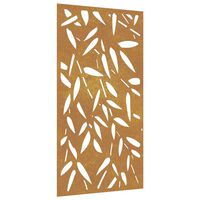 vidaXL Garden Wall Decoration 105x55 cm Corten Steel Bamboo Leaf Design