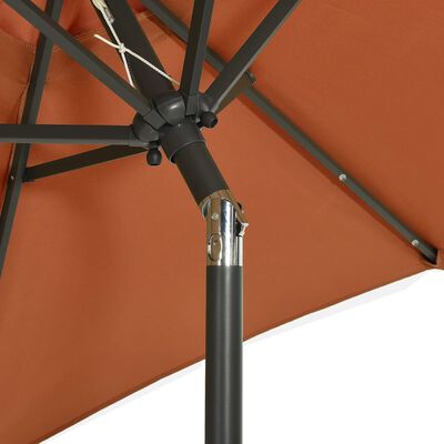 vidaXL Garden Parasol with LED Lights Terracotta 200x211 cm Aluminium