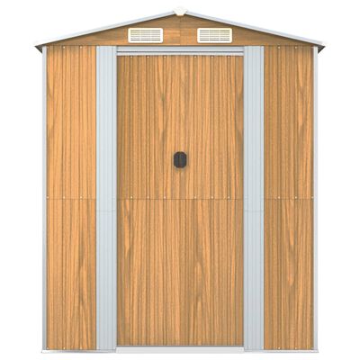 vidaXL Garden Shed Light Brown 192x606x223 cm Galvanised Steel