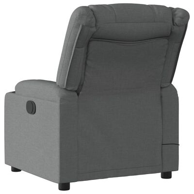 vidaXL Massage Recliner Chair Dark Grey Fabric