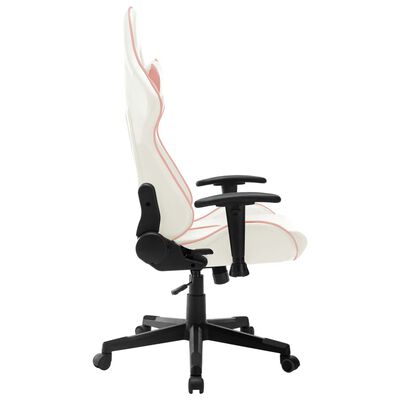 vidaXL Gaming Chair White and Pink Artificial Leather