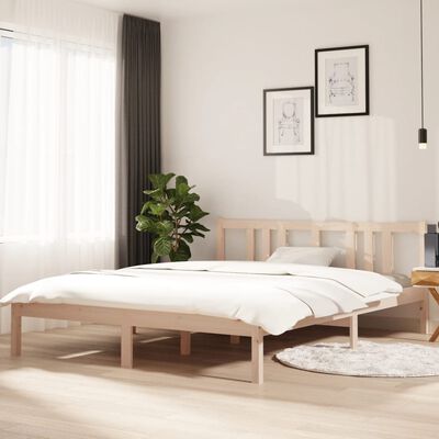 vidaXL Bed Frame without Mattress Solid Wood 150x200 cm King Size