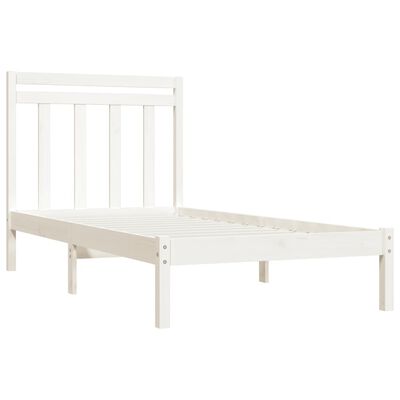 vidaXL Bed Frame without Mattress White 90x190 cm Single Solid Wood