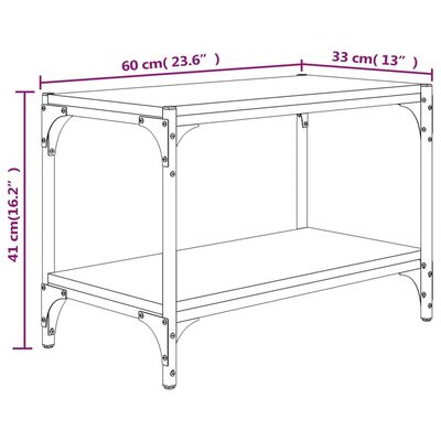 vidaXL TV Cabinet Black 60x33x41 cm Engineered Wood and Steel