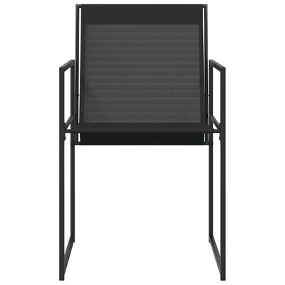 vidaXL Garden Chairs 4 pcs Black Steel and Textilene