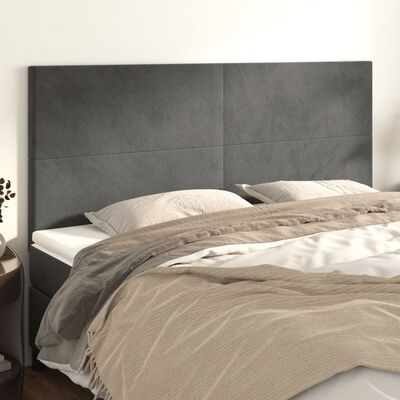 vidaXL Headboards 4 pcs Dark Grey 80x5x78/88 cm Velvet