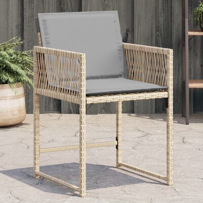 vidaXL Garden Chairs with Cushions 4 pcs Mix Beige Poly Rattan