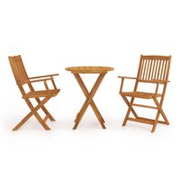 vidaXL 3 Piece Folding Garden Dining Set Solid Acacia Wood