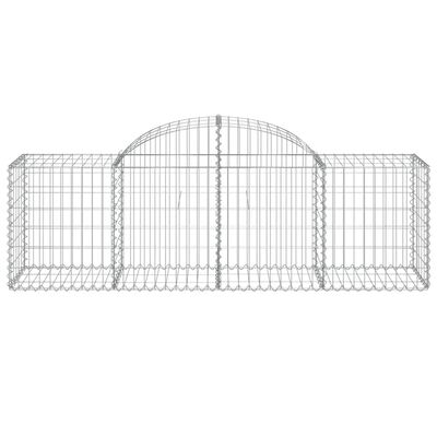 vidaXL Arched Gabion Baskets 8 pcs 200x50x60/80 cm Galvanised Iron