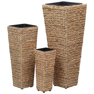 vidaXL Raised Beds 3 pcs Water Hyacinth Brown