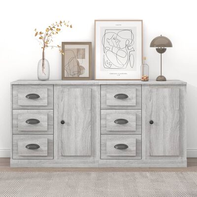 vidaXL Sideboards 2 pcs Grey Sonoma Engineered Wood