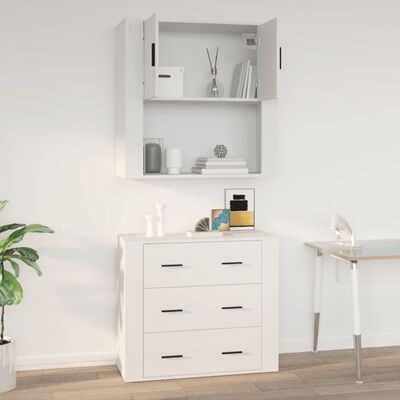 vidaXL Wall Cabinet White 80x33x80 cm Engineered Wood