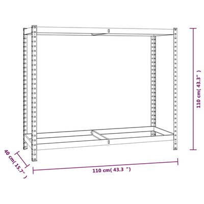 vidaXL 2-Layer Tire Rack 4 pcs Silver 110x40x110 cm Steel