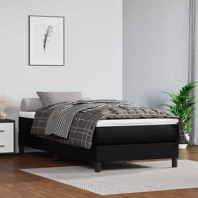 vidaXL Pocket Spring Bed Mattress Black 90x190x20 cm Faux Leather