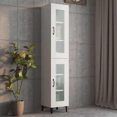 vidaXL Hanging Wall Cabinet High Gloss White 34.5x34x90 cm