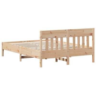 vidaXL Bed Frame without Mattress 150x200 cm King Size Solid Wood Pine