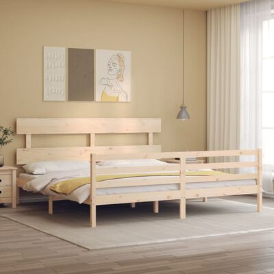 vidaXL Bed Frame without Mattress Super King Size Solid Wood