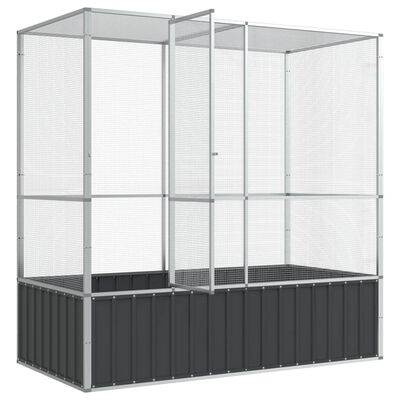 vidaXL Aviary Silver 210.5x107x212 cm Steel