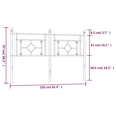 vidaXL Metal Headboard White 150 cm