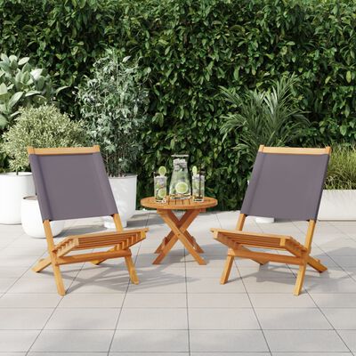 vidaXL Garden Chairs 2 pcs Anthracite Solid Wood Acacia and Fabric