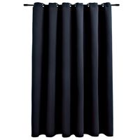 vidaXL Blackout Curtain with Metal Rings Black 290x245 cm