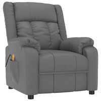 vidaXL Massage Chair Grey Faux Leather