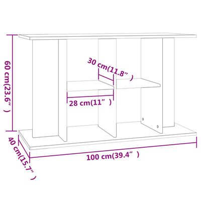 vidaXL Aquarium Stand Black 100x40x60 cm Engineered Wood