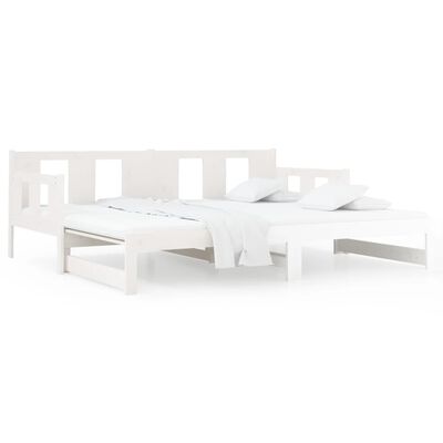 vidaXL Pull-out Day Bed without Mattress White 2x(90x190) cm