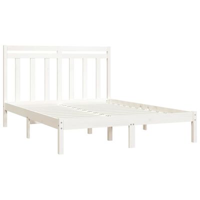 vidaXL Bed Frame without Mattress White 150x200 cm King Size Solid Wood