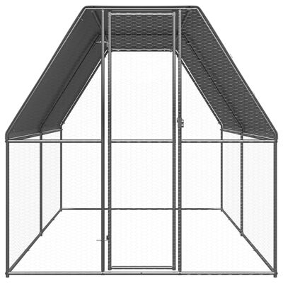 vidaXL Outdoor Chicken Cage 2x4x2 m Galvanised Steel