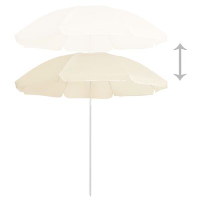 vidaXL Garden Parasol with Steel Pole Sand 180 cm