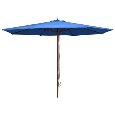 vidaXL Garden Parasol with Wooden Pole 350 cm Blue