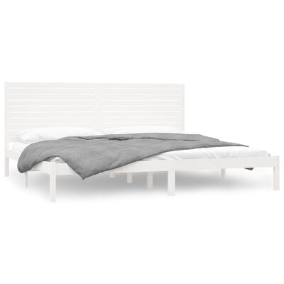 vidaXL Bed Frame without Mattress White 180x200 cm Super King Solid Wood