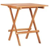 vidaXL Folding Bistro Table 60x60x65 cm Solid Teak Wood