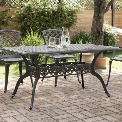 vidaXL Garden Table Black 150x90x72 cm Cast Aluminium