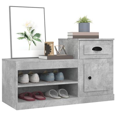 vidaXL Shoe Cabinet Concrete Grey 100x42x60 cm Engineered Wood